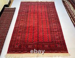 6.3x9.9 Fine Quality Turkmen Tekke Bukhara Oriental Geometric Afghan Wool Carpet
