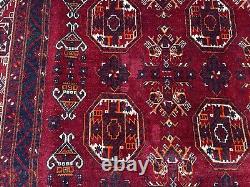 6.7x10 Large Afghan Oriental Turkmen Waziri Kunduz Old Authentic Handmade Carpet