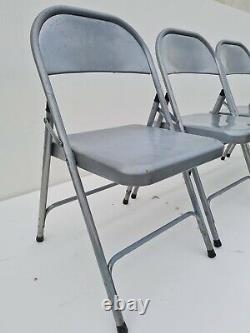 6 x Collapsible Metal Chairs, Foldable, Easy Store, Office, Party, Bulk Buy