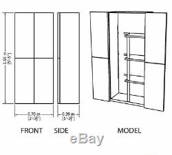 6ft Plastic Tall Large Garage Storage Broom Cupboard Store Shelves Unit Shed 5ft