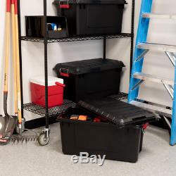 82 Qt. Weather Tight Store-It-All Storage Bin in Black (Pack of 4)