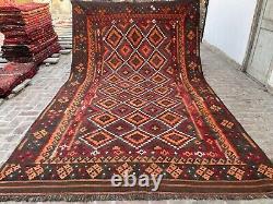8.2x13.6 Afghan Turkmen Flatweave Geometric Traditional Handwoven Oriental Rug