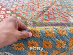 8.5x11.6 Vibrant Multicolor Lovely Delight Afghan Rug Carpet for a Home Office