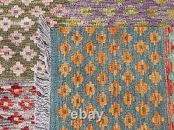 8.5x11.6 Vibrant Multicolor Lovely Delight Afghan Rug Carpet for a Home Office