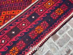 8.6x13.3 Handwoven Afghan Flatweave Turkmen Large Persian Oriental Bedroom Rug