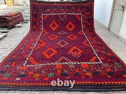 8.7x13.8 Red Afghan Antique Luxurious Large Persian Oriental Living Room Rug