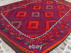 8.7x13.8 Red Afghan Antique Luxurious Large Persian Oriental Living Room Rug