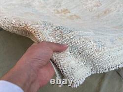 8x10.3 ft Handmade Original Quality 8x10 Oushak Natural Handspun Wool Faded Rug