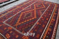 8x13 FT Afghan Handmade Wool Flatweave Turkmen Antique Oriental Living Room Rug