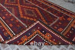 8x13 FT Afghan Handmade Wool Flatweave Turkmen Antique Oriental Living Room Rug