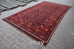 8x13 Vintage Handwoven Large Gallery Size Palace Afghan Oriental Area Rug Kilim