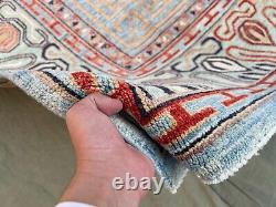 8x9.11 ft Handmade Original Quality 8x10 Khotan Natural Handspun Wool Faded Rug