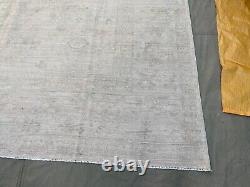 9.10x13.6 ft Handmade Original Quality 10x13 Oushak Natural Handspun Wool Carpet