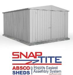 ABSCO METAL GARAGE WORKSHOP SHED APEX SNAP ZINC SILVER STORE 15ft 10ft 5m x 3m