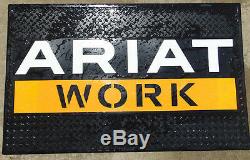 ARIAT WORK Garage Advertising Rubber Store LARGE Mat Sign 49 X 29 New RARE