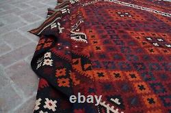 Antique Large 8x13 Handmade Afghan Tribal Flatweave Decorative Area Size Rug