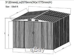 Apex Heavy-Duty Steel Outdoor Shed Metal Garden Storage Shed + Base Uk Store