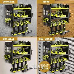 BUILTSTRONG Power Tool Organizer Wall Mount 3-Tier Heavy-Duty Metal Hand To