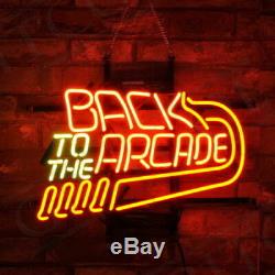 Back to the Arcade Glass Neon light Sign Beer Bar Store Garage Party Pub 17X14