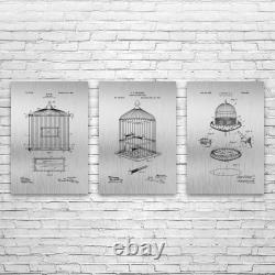 Bird Cage Patent Posters Set of 3 Pet Store Art Bird Keeper Gift Animal Lover
