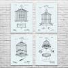 Bird Cage Patent Posters Set Of 4 Pet Store Art Bird Keeper Gift Animal Lover