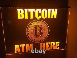 Bitcoin Cryptocurrency ATM Lighted Sign LED Garage, Game Room, Store 12x16