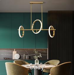 Brass Modern Ring Chandelier Coffee Bar Store Luxury Light Pendant Ceiling Lamp