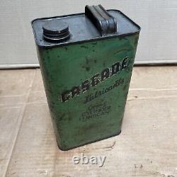 CASCADE MOTOR LUBRICANTS 1930s OIL VINTAGE GARAGE RARE TIN CAN