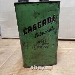 CASCADE MOTOR LUBRICANTS 1930s OIL VINTAGE GARAGE RARE TIN CAN