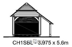 CH1SBL Oak Frame Garage Building/Cart Lodge Self Assembly Kit with Log Store