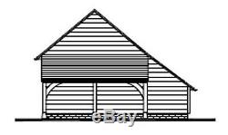 CH25GL 2-Bay Oak Frame Garage Building/Cart Lodge Kit Side Aisle/Log Store