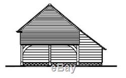 CH2HAL 2-Bay Oak Frame Garage Building/Cart Lodge Kit Side Aisle/Log Store