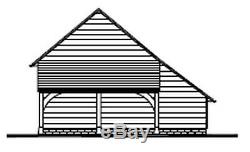 CH35GL Traditional Oak Frame Garage Building Kit 3.5 Bay/Side Aisle/Log Store