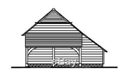 CH3BL Oak Frame Garage Building/Cart Lodge Self Assembly Kit & Log Store