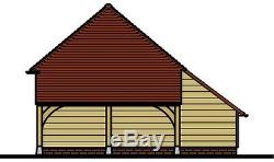 CH3HAL Oak Frame Garage Building/Cart Lodge Kit Log Store/Side Aisle