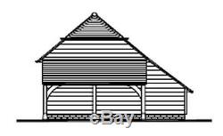 CH4BL Oak Frame Garage Building Kit/Cart Lodge (Self Assembly) 4-Bay/Log Store