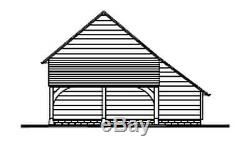 CH4GL Oak Frame Garage Building/Cart Lodge (Self Assembly) Kit 4-Bay/Log Store