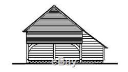 CH4HL Traditional Oak Frame Garage/Cart Lodge Building 4-Bay/Log Store