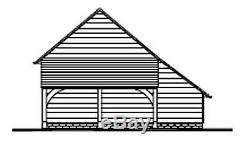CHI5GL Traditional Oak Framed Garage Building/Cart Lodge Kit 1.5-Bay/Log Store