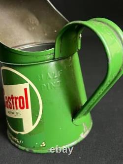 Castrol Half Pint Vintage Advertising Garage Petrol Oil Motor Can Pourer Jug