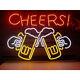 Cheers Glass Neon Light Sign Beer Bar Store Garage Party Pub 17x14