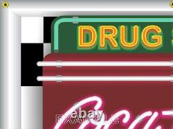 Coca Cola Drug General Store Fountain Service Old Sign Remake Banner Mural Art