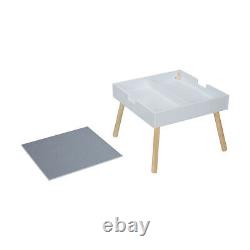 Construction Display Table with Storage, To Build, showcase and store Toys