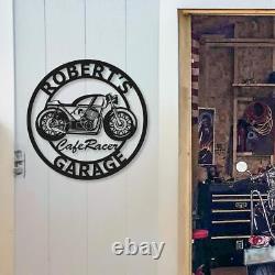 Custom Cafe Racer Signs Personalized Motorcycle Named Wall Art Decor Bike Art