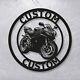 Customizable Round Racing Signs Personalized Sport Motorbike Deco Named Wall Art