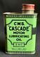 Cws Cascade Motor Lubricating Oil Vintage Garage Advertising Display Tin Can