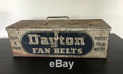 Dayton Fan Belts Advertising Metal Box Garage Store Display 1930s 1940s