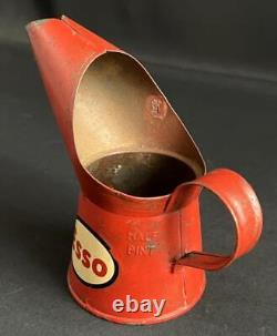 Esso Half Pint Vintage Oil Pourer Jug Tin Can Garage Forecourt Petrol Display