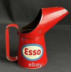 Esso Pint Vintage Oil Pourer Jug Tin Can Garage Forecourt Petrol Display Measure