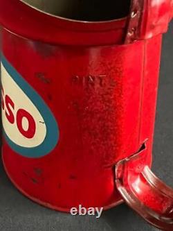 Esso Pint Vintage Oil Pourer Jug Tin Can Garage Forecourt Petrol Display Measure